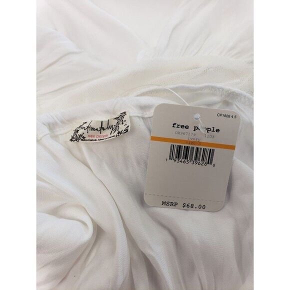 Free People Thong Bodysuit Women's Small White Eyelash-Trim Mesh Embroided NEW - Picture 4 of 11